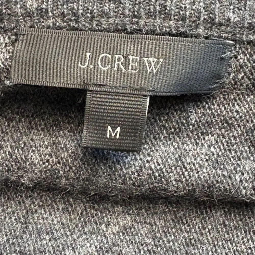 J. Crew Wool Blend Lace Sleeve Feminine Heather Grey Sweater Womens Sz M‎